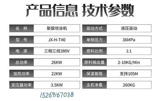 聚脲专用喷涂机 JX-H-T40参数